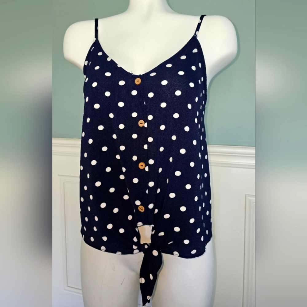 Newbury Kustom Small Navy Sleeveless Buttoned Camisole